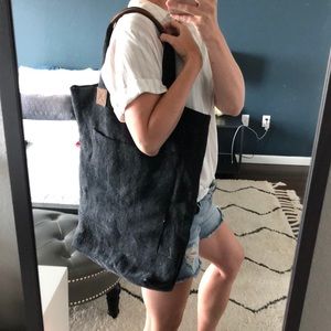 Jute and linen oversized tote